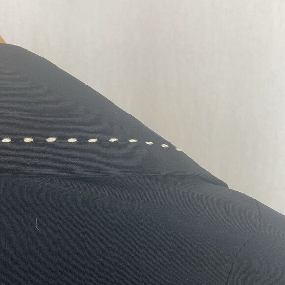 Cache Black Long Sleeve White Thread Accent Hook Close Blazer Jacket 6 - Picture 4 of 6